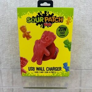 Sour Patch Kids Wall Charger 20W Fast Charging 1 USB C 1 USB A Port